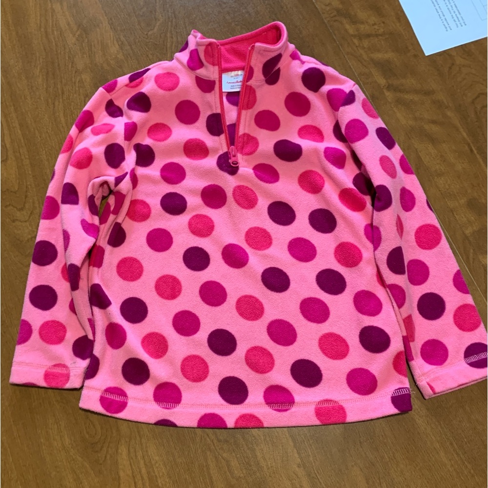 Pink Polka-dot Fleece Pullover